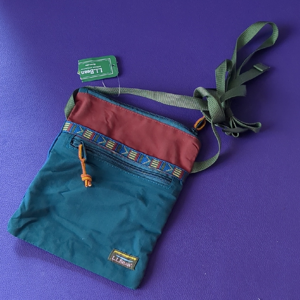 L.L. Bean Teal and Maroon Crossbody Bag